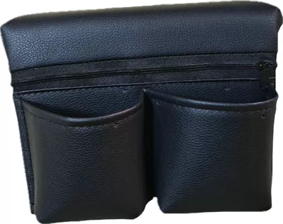 Car Multifunctional Leather Storage – Car storage bag/box - small-black