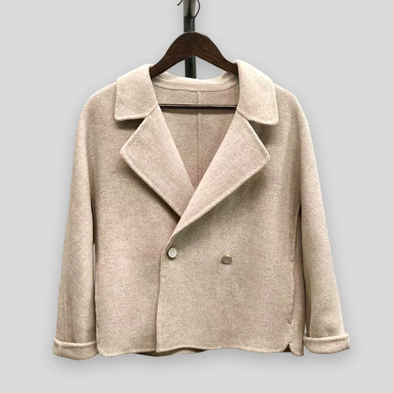Женское шерстяное пальто, новинка 2022, элегантный свободный Универсальный шерстяной короткий топ в стиле Шанель, Осень-зима