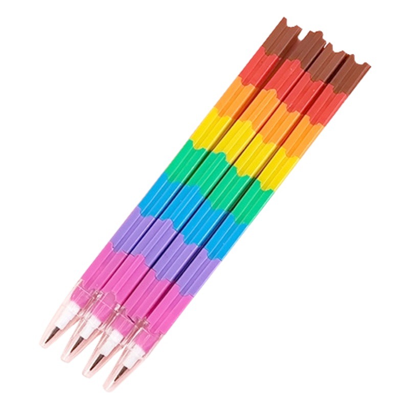 Afilado-libre bloques de construcción de lápices Arco Iris bala pluma huevo pluma Escuela Primaria kindergarten Premio regalo niños papelería
