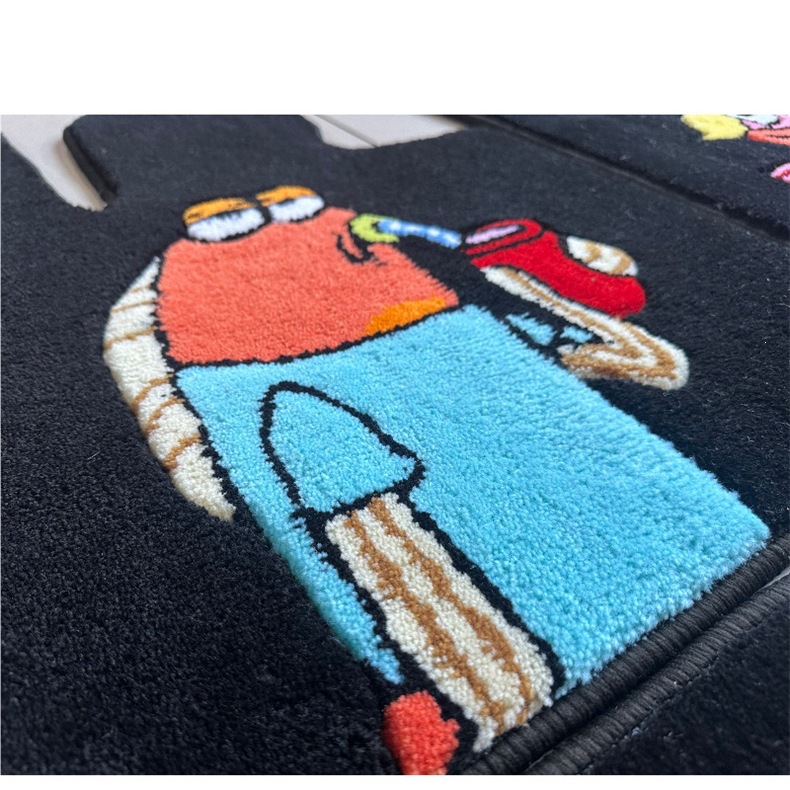 Car carpet-style special floor mats, non-slip mats, personalized cartoon ugly fish floor mats, handmade needle-punched carpet