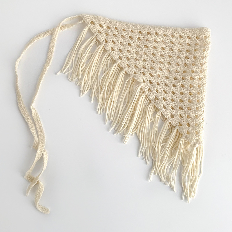 Pañuelo tejido nuevo estilo estilo ins chica caliente moda todo-fósforo delantal con flecos bufanda triangular cintura pedo cortina apilada