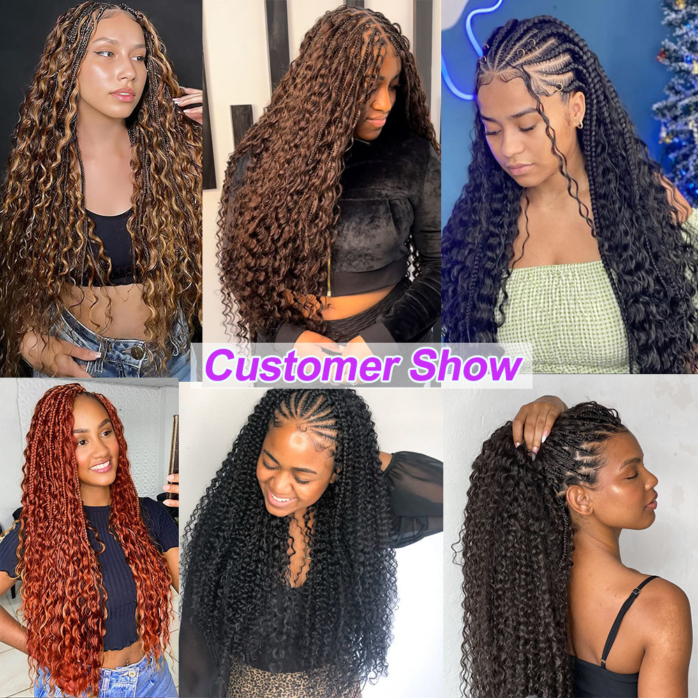 Deep Wave Real Wig Boho Braids Extensions Human Export Curly Hair Bulk_voghion.com