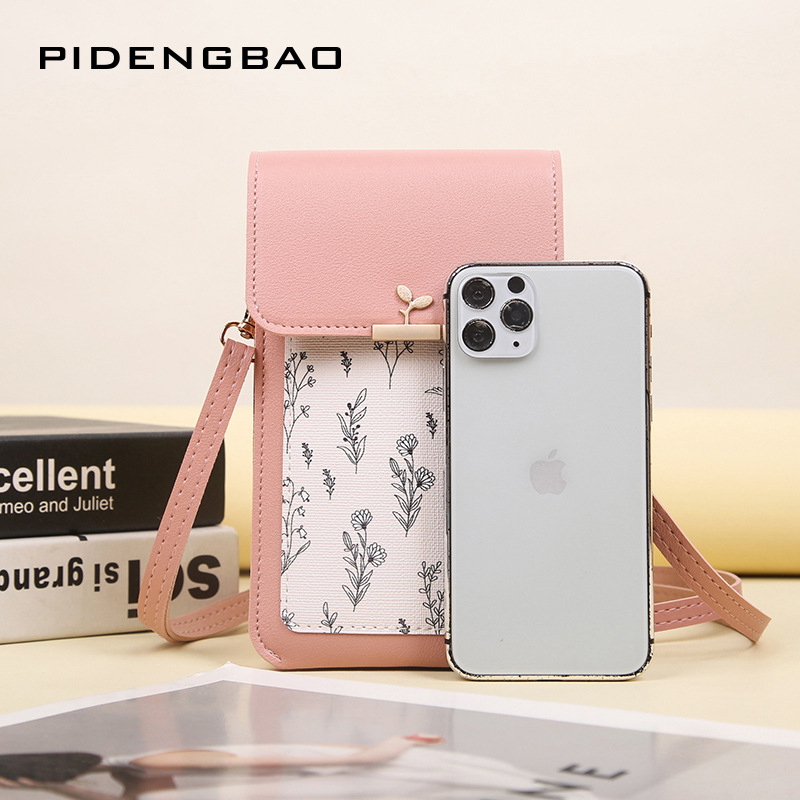 2022 New Touch Screen Phone Bag for Women, Small and Lightweight Mini Printed PVC Single Shoulder Crossbody Bag