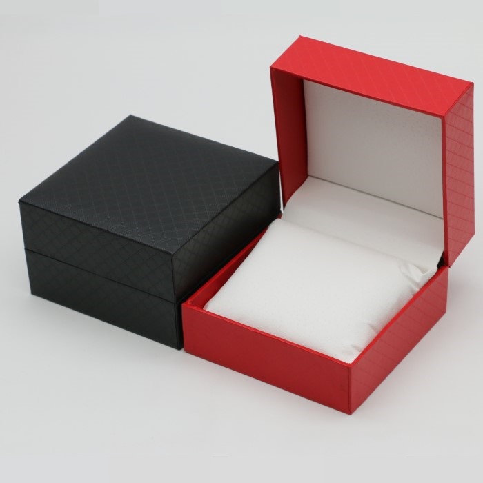 Manufacturer Watch Box Accord Pattern Imitation Leather Watch Box Gift Box Single Flip Jewelry Display Storage Watch Box Packaging