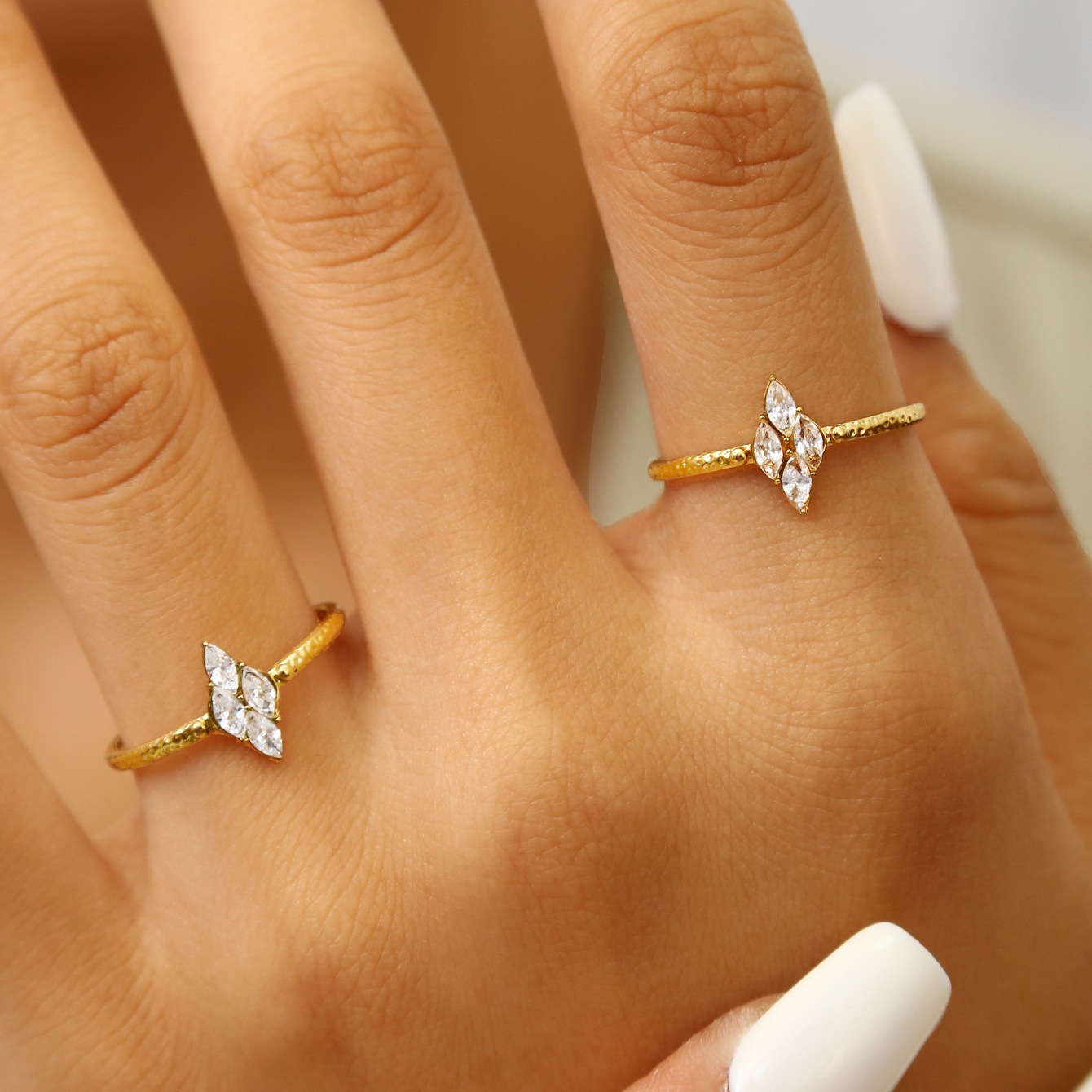 retro fashionable elegant one size ring stainless steel with zircon