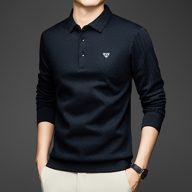 Yagor 2025 New Autumn Lyocell Cotton Sheep Wool Long-Sleeved T-Shirt Men's No-Iron Anti-Wrinkle Casual Polo Shirt