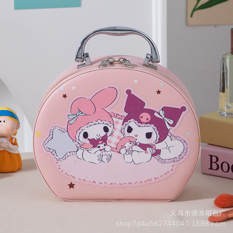 Mini maleta de dibujos animados, bolsa de cosméticos de alta apariencia, estuche de cosméticos portátil impermeable, bolsa de almacenamiento bonita, maquillaje de belleza al por mayor