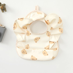 ins Korean version of baby food bag angel wings PU waterproof bib for children to add complementary food anti-dirty saliva bag