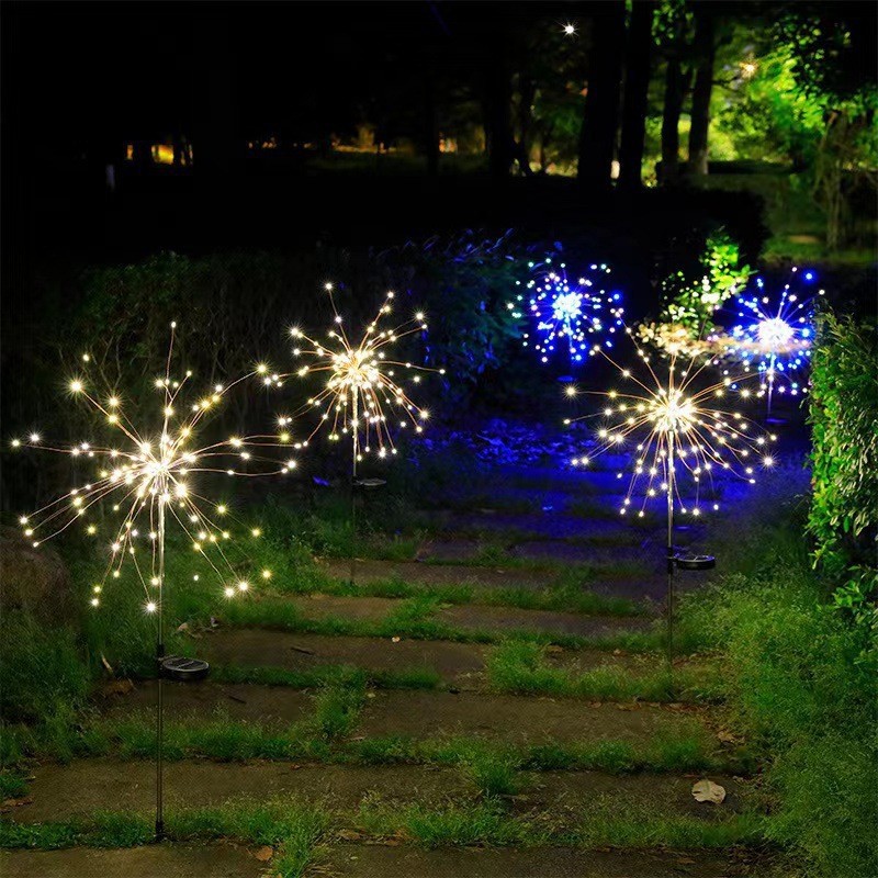 LED solar tierra enchufe humo lámpara diente de león cadena luz al aire libre impermeable jardín Navidad decorativo luces de colores