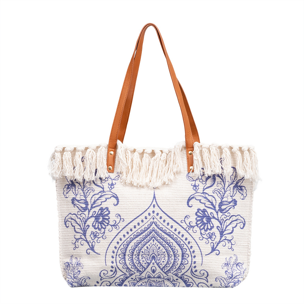 Kleng Grupp One-Shoulder Canvas Bag mat engem Drock aus Bohemian-Ethnie-Charme, Sutote-Täsch, Handtasche mat grousser Kapazitéit fir Fraen_voghion.com