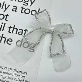 时尚手工镶钻纱带蝴蝶结DIY服装辅料头花发夹饰品胸花领结饰品