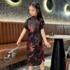 Plum Blossom Cheongsam Black Red
