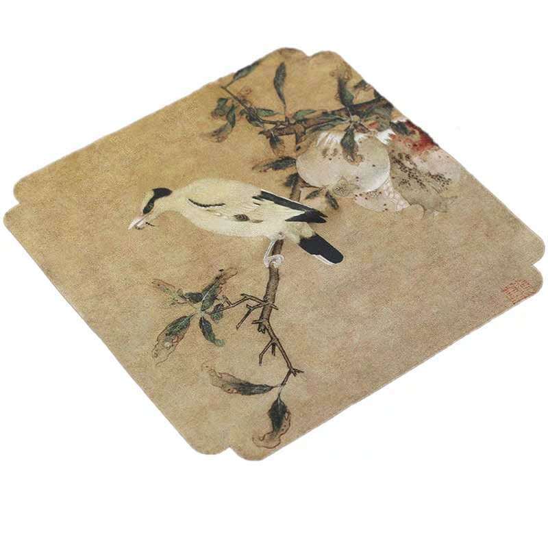 Venta al por mayor de terciopelo toalla de té absorbente Zen estilo chino vintage té arte té tela estera de té Kung Fu juego de té ceremonia del té partes