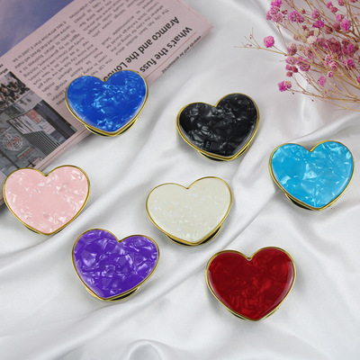 气囊支架创意电镀款心形贝壳纹手机支架礼品|ru