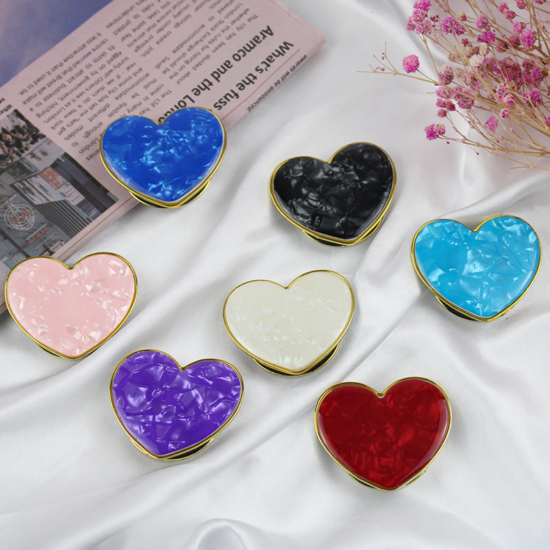 气囊支架创意电镀款心形贝壳纹手机支架礼品|ru