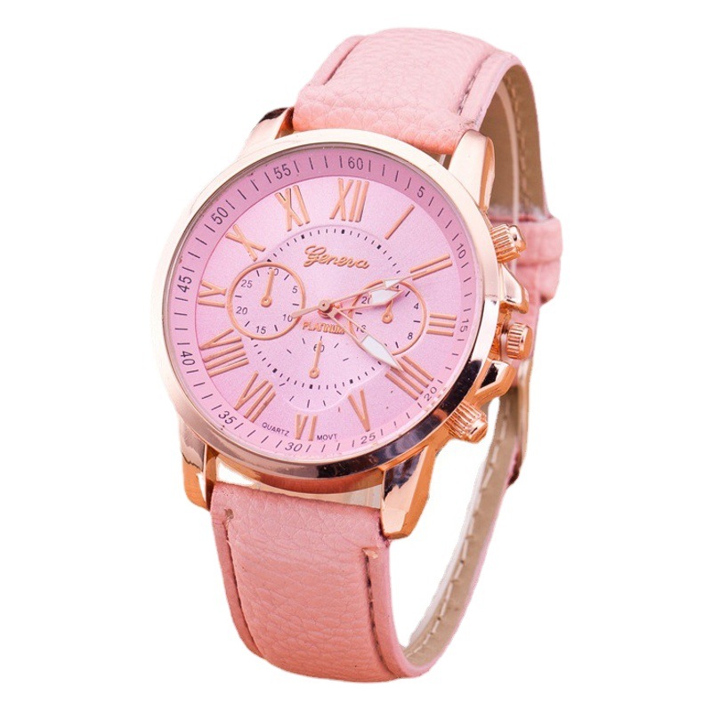 Comercio exterior nuevo GINEBRA decorativo falso reloj de cinturón de jalea de tres ojos de doble capa de moda reloj de mujer fábrica