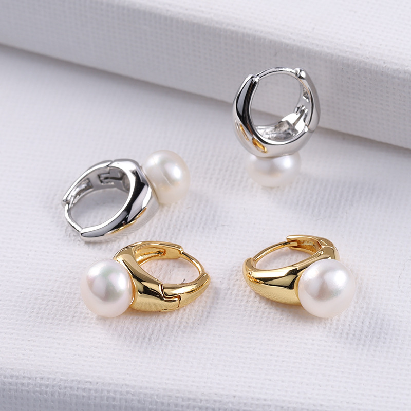 1 Pair Quantity Holiday, Street Occasion 1 Pair Lady Geometric Freshwater Pearl Copper Plating Earrings