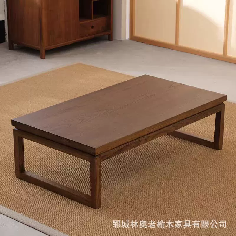 老榆木茶几飘窗小桌子日式榻榻米茶桌小新中式家用炕桌阳台矮桌