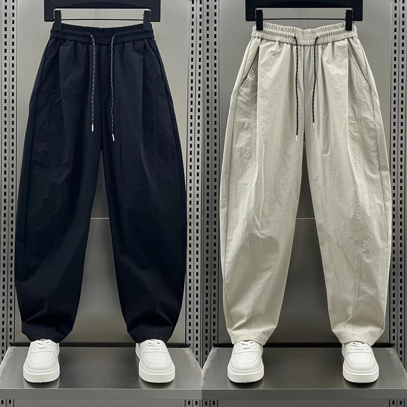 2025 New Summer Men's Simple Solid Color Design Casual Pants Versatile High-End Scimitar Straight Wide-Leg Pants 2025 New Summer Men's Simple Solid Color Design Casual Pants Versatile High-End Scimitar Straight Wide-Leg Pants