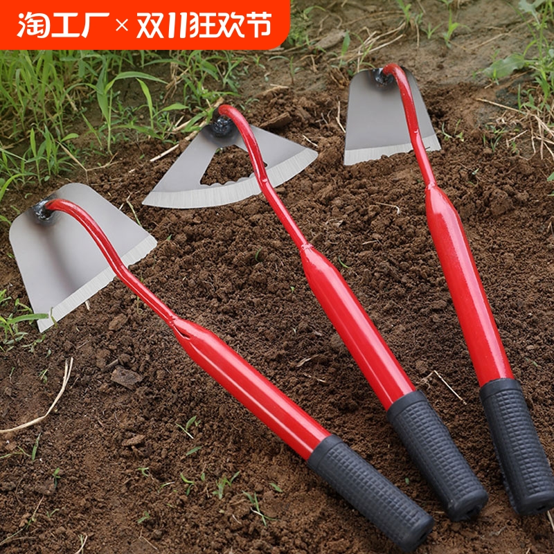 L작은 괭이 가정용 야채 원예 도구 원예 야외 잡초 괭이 잡초 농업 꽃 심기 삽 빈