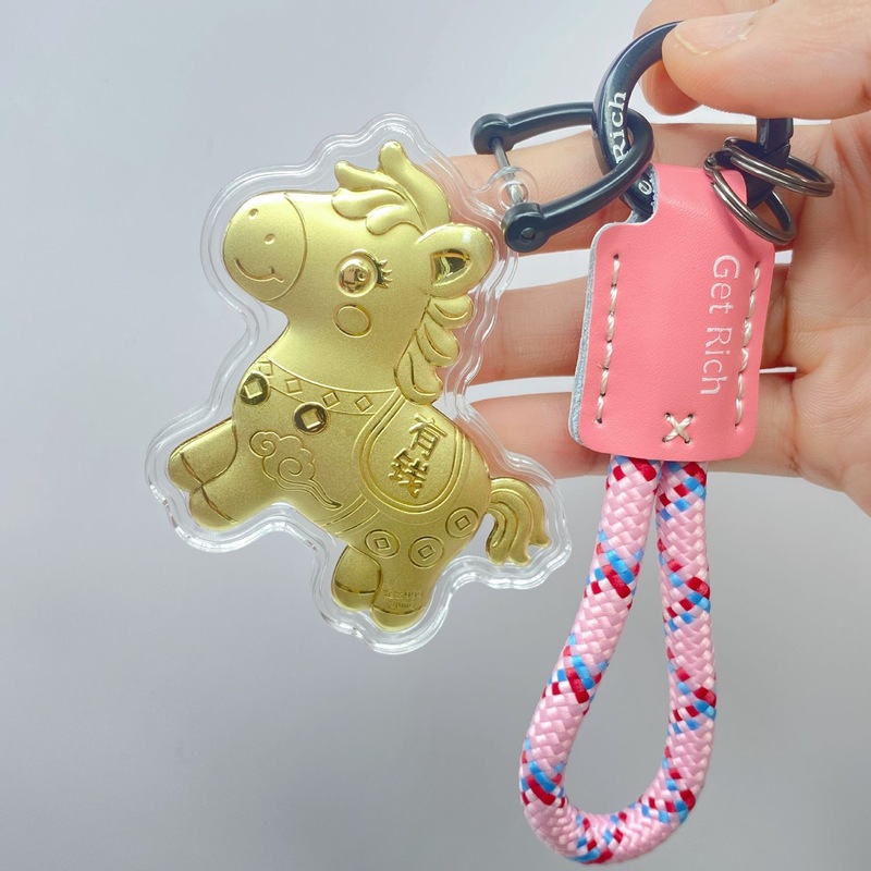 水贝爆款足金999马上有钱卡通手机链挂件挂饰钥匙扣黄金包包挂饰|undefined