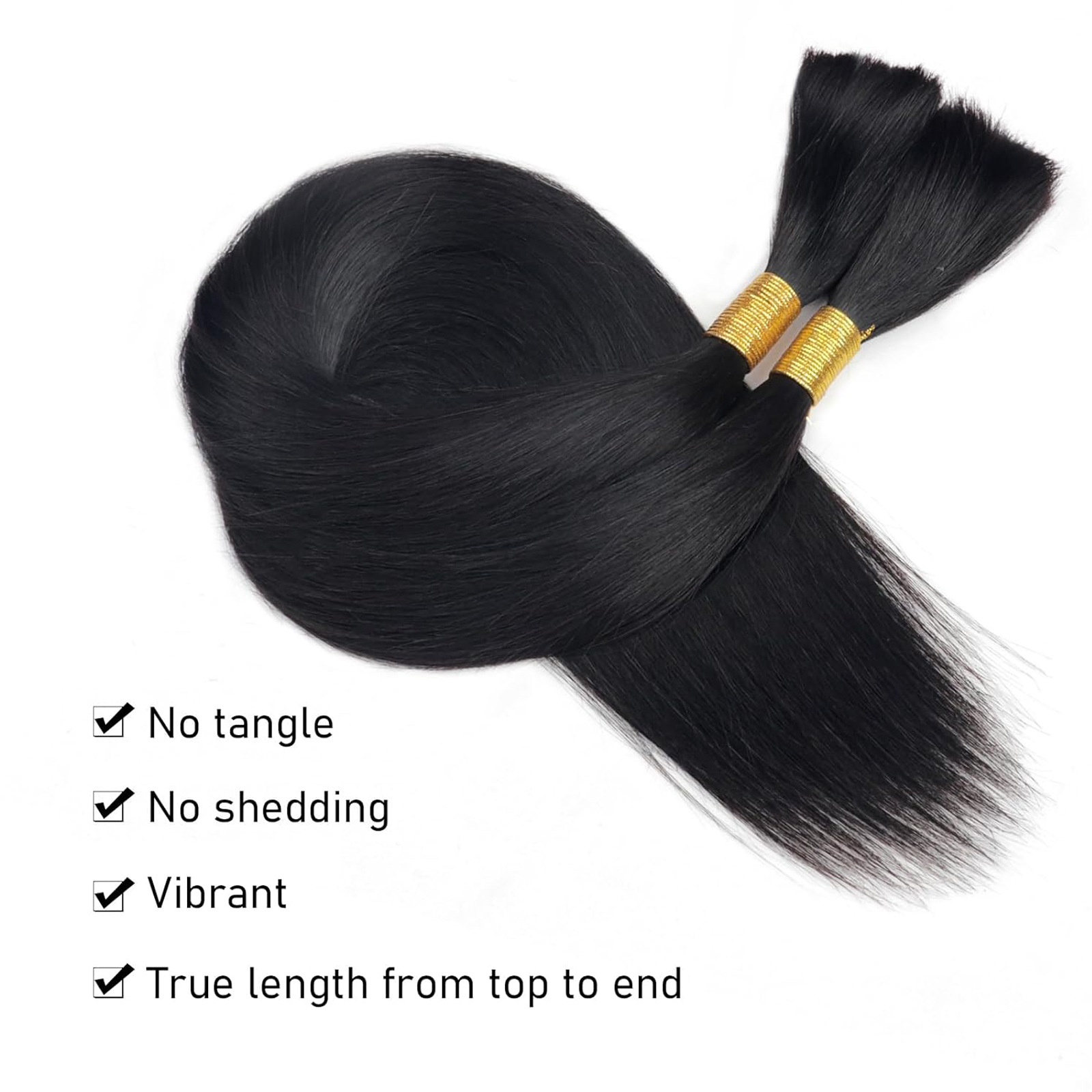 Cheveux humains avec couleur naturelle Extension de cheveux sans couture Perruque transfrontalière Invisible Cheveux longs et raides Cheveux humains en vrac_voghion.com