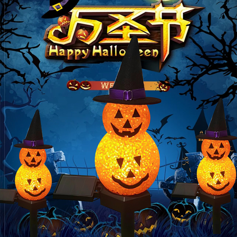 越境ソーラーパンプキンライト かわいいゴーストライト ハロウィン雰囲気装飾用 地面に埋めるライト 芝生ライト 庭園ライト|undefined