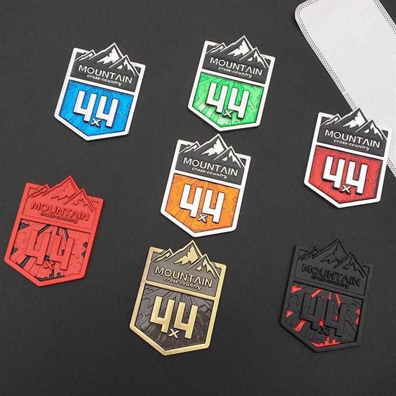 4X4 Car Stickers Suitable for Jeep Wrangler and Toyota Car Logos, Four-Wheel Drive Off-Road Metal Modified Snow Mountain Car Stickers