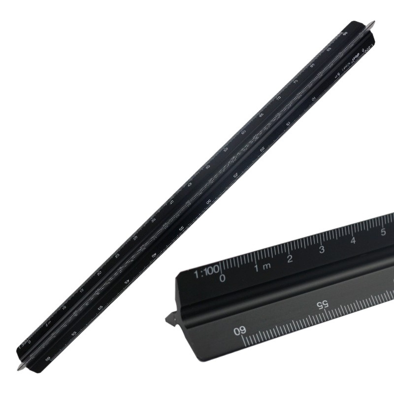 Plástico 30cm escala multifuncional escala de tamaño triangular 10cm escala pequeña escala de diseño escala de dibujo escala de medición