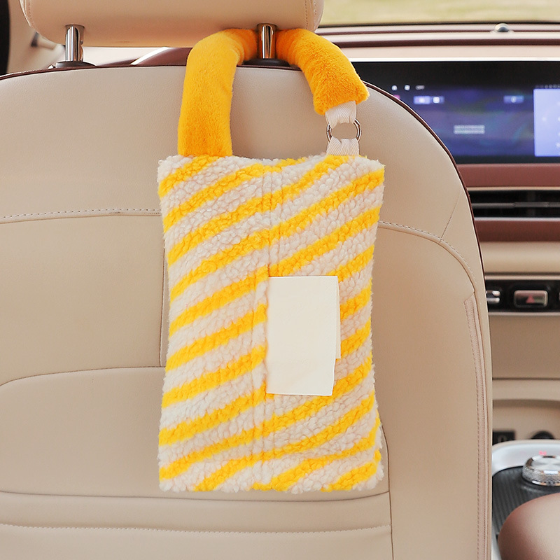 Caja de toallas para automóviles colgante 2025 nuevo lindo cartón de extracción de automóviles bolsa de toallas de alta calidad decoración interior del automóvil