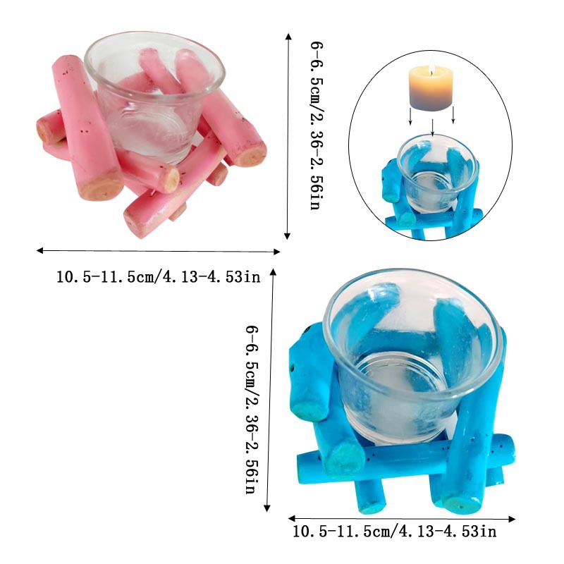 Adornos de decoración de candelabros domésticos transfronterizos con vidrio con velas, cola festiva, decoración del hogar