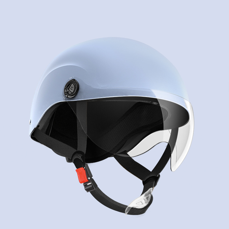New Standard: Universal Motosiklet kaskı (dəbilqə) - summer-helmet-matte-blue-summer-helmet-transparent-visor