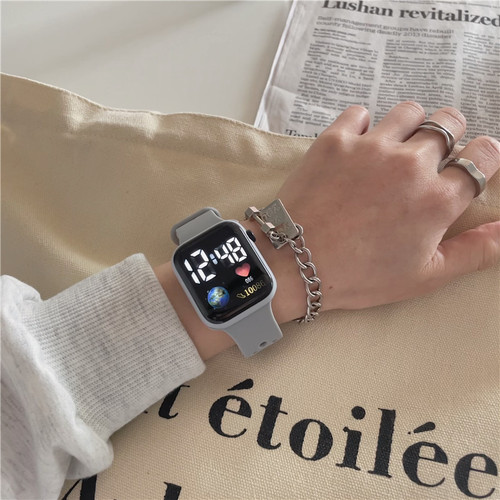 Watch female student ins style simple niche design summer early and high school couple men's smart sports electronic watch