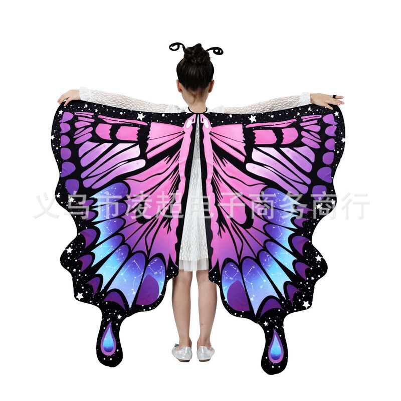 New cloak rotating butterfly shawl butterfly cloak European and American belly dance butterfly wings digital printing cloak New cloak rotating butterfly shawl butterfly cloak European and American belly dance butterfly wings digital printing cloak