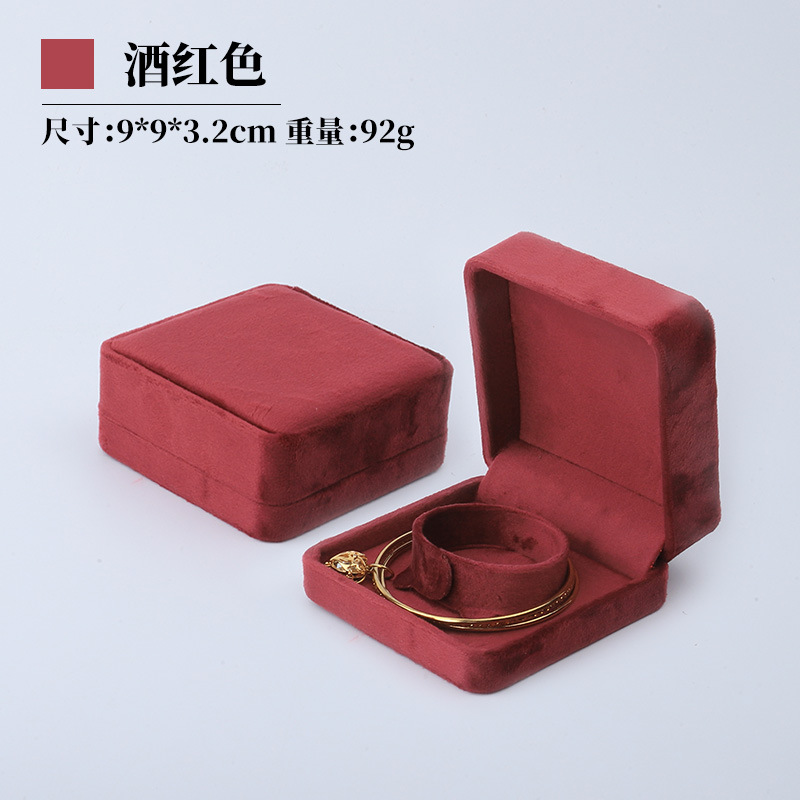 Caja de joyería de terciopelo de alta gama, caja de embalaje de terciopelo para anillos, pulseras, pendientes, cadenas largas, caja de regalo para joyería