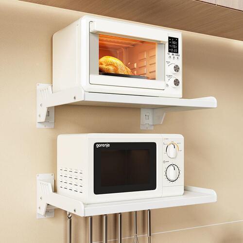 Kitchen shelf without drilling wall-mounted household oven rack hanging wall-mounted microwave storage rack bracket
