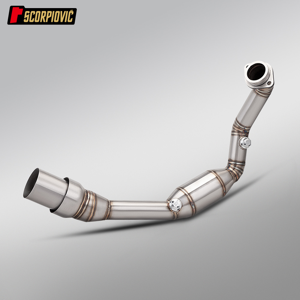 390Duke Rc390 390Adv Exhaust Pipe Double Oxygen Port Front Section Suitable for Husqvarna Black Arrow White Arrow 401