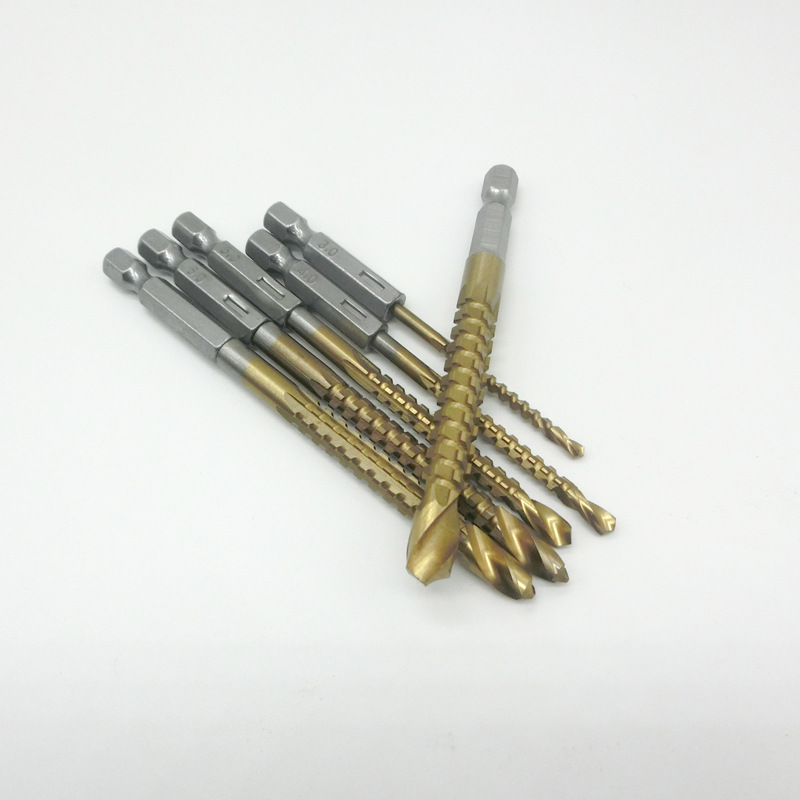 高速钢六角柄木工锯钻 木工开孔直柄麻花钻头锯齿钻 木板扩孔拉槽
