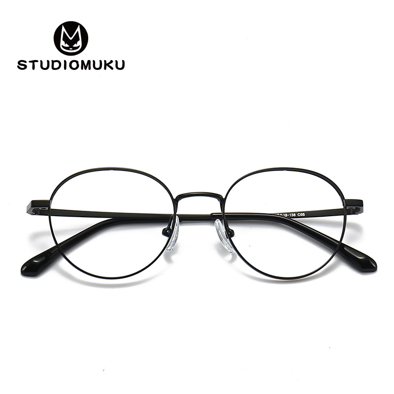 STUDIOMUKU mu gafas frescas luz clásica forma de marco redondo retro con gafas de miopía de identificación marco