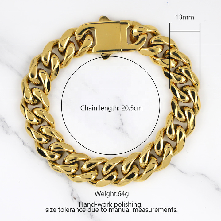 Men's Cuban Link Bracelet Stainless Steel Waterproof Jewellery_voghion.com