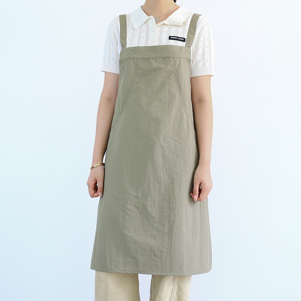 Delantal impermeable transfronterizo torre de terciopelo rápido secado cruzado cinturón ropa de trabajo ligera delantal de cocina doméstica logo personalizado