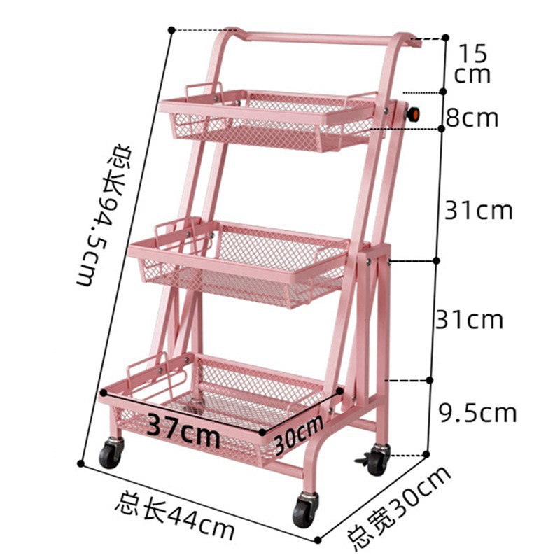 【Pink 3-layer】Variable storage rack-can adjust the angle with six steps