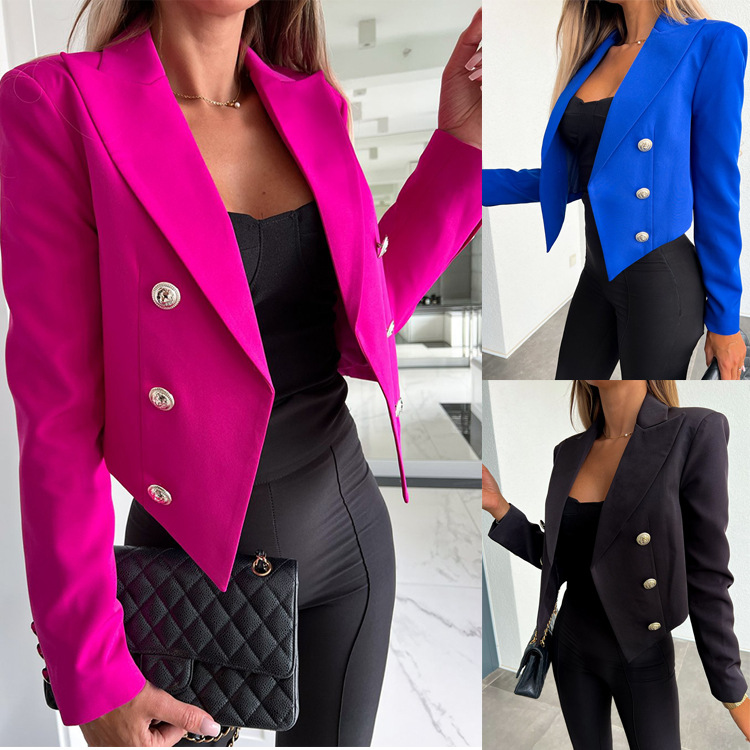 European and American women's loose long sleeve short suit jacket jacket fashion foreign trade women's spring new factory wholesale