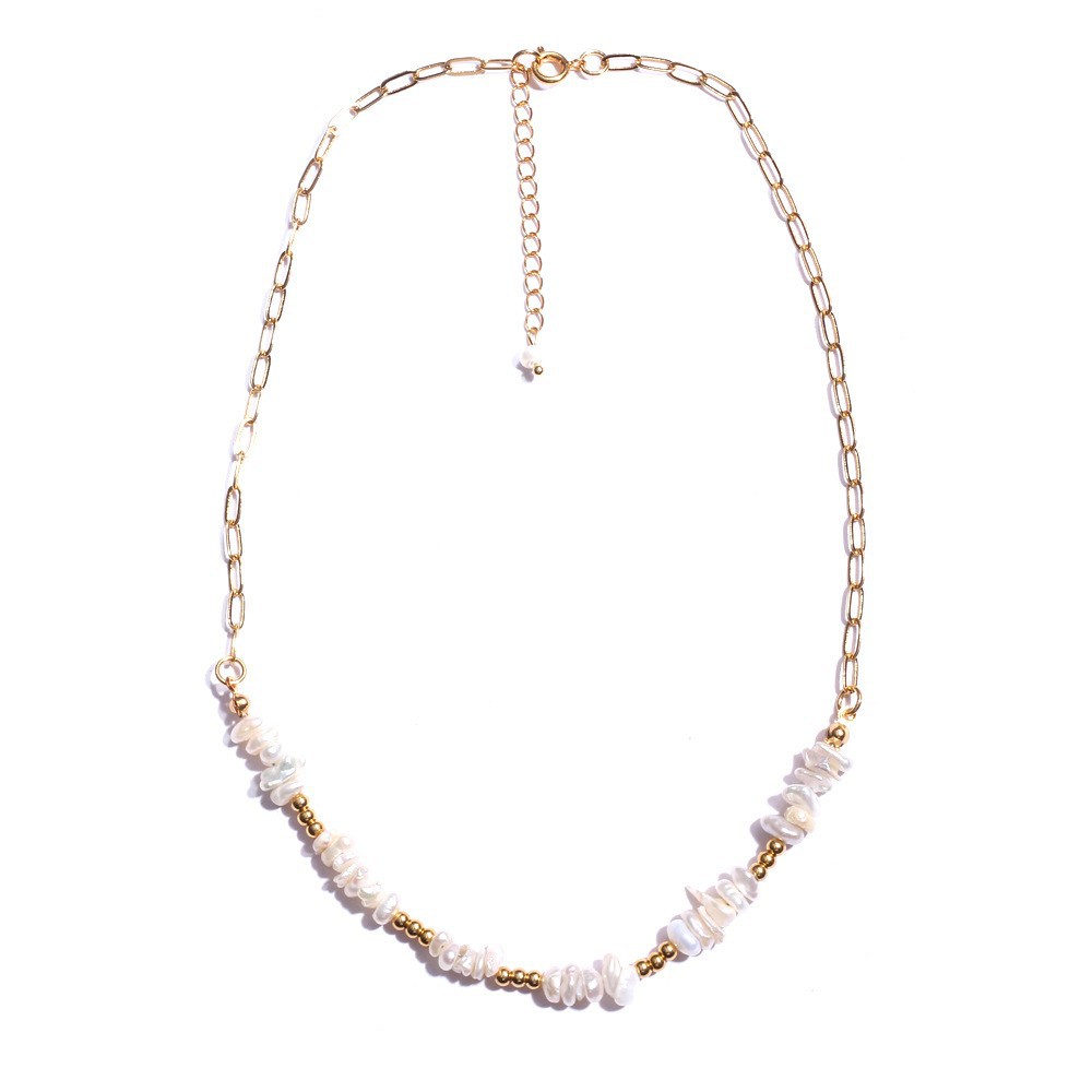 28g Weight Earrings, Necklace Classification 2 PCS/Package Quantity Holiday, Daily Occasion Freshwater Pearl, Titanium Steel Material Geometric Pattern Women's Gender Beaded Design Simple Style Style 2 PCS/Package Freshwater Pearl Titanium Steel Freshwater Pearl Jewelry Sets 7