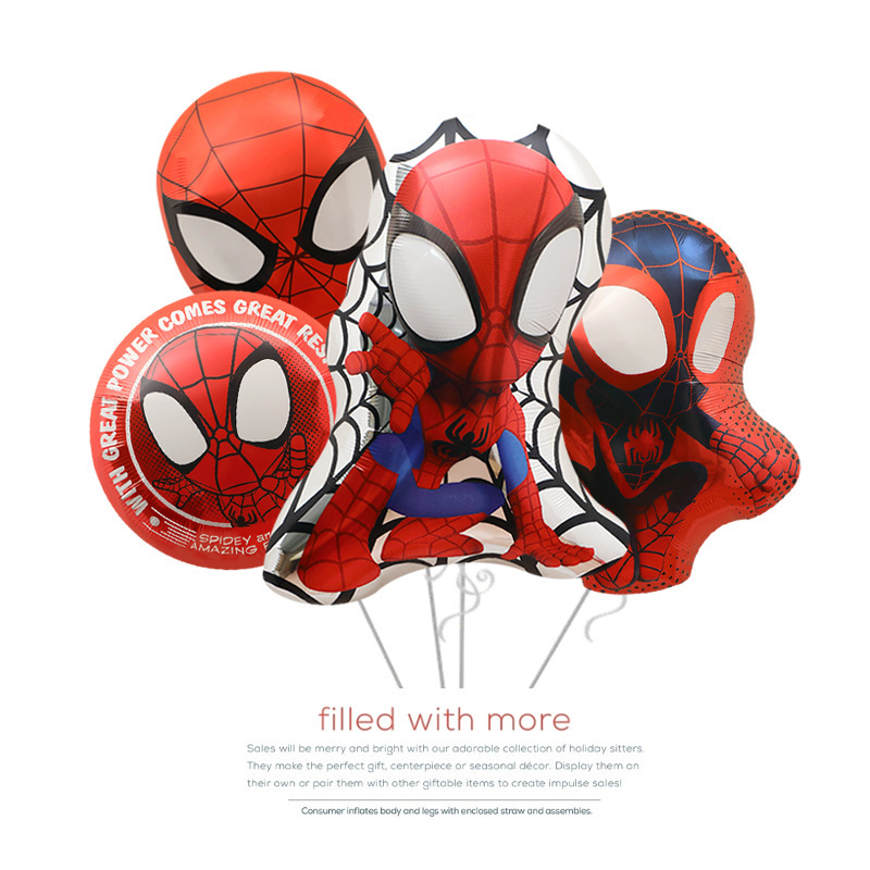 Window decoration party photo props toy balloon 4D three-dimensional standing Spider-Man cartoon aluminum film balloon Window decoration party photo props toy balloon 4D three-dimensional standing Spider-Man cartoon aluminum film balloon
