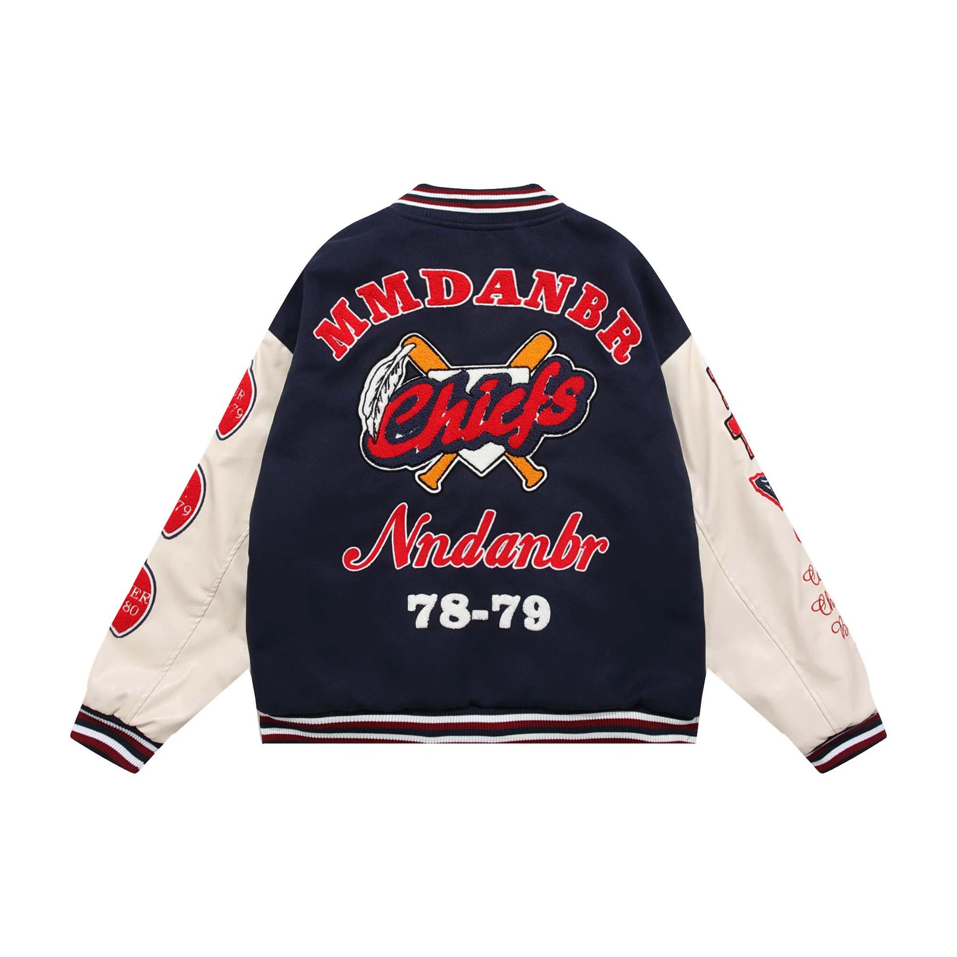 Polyurethane baseball uniform for men and women, jacket for leisure, American style, with embroidery, oversize