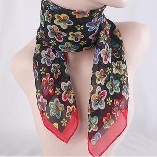 Spring and Summer All-match Polar Dot Small Square Scarf Retro Fashion Printed Silk Scarf Neck Protection New Sunscreen Scarf Women's Thin Scarf