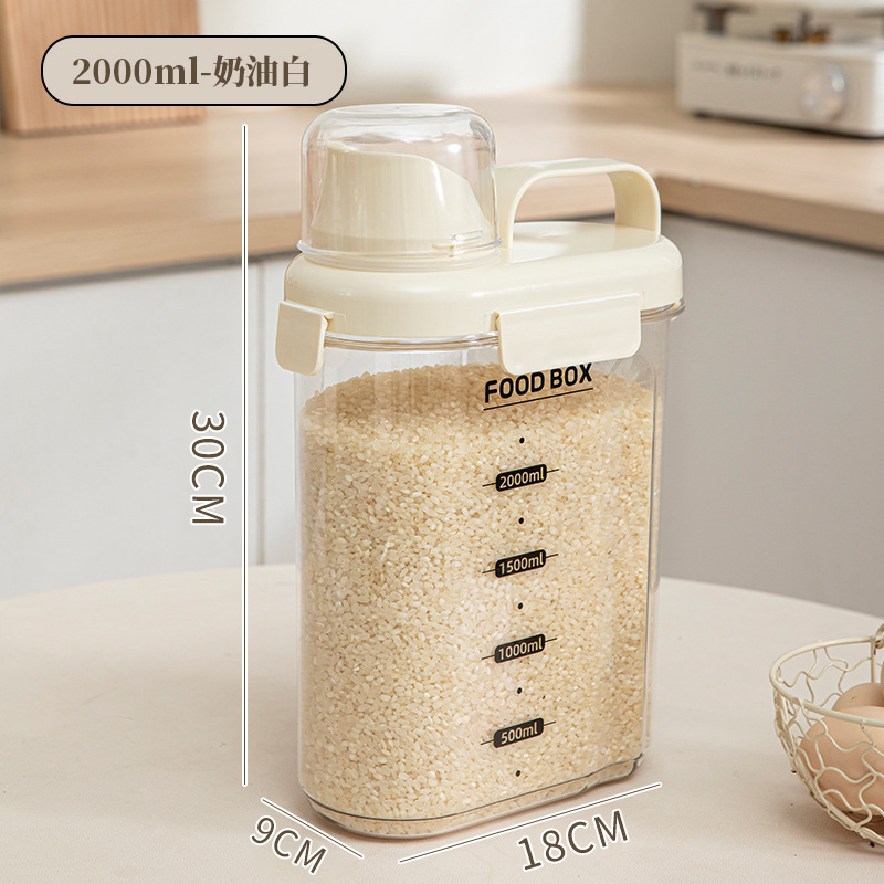 Caja de grano de granos, cocina doméstica a prueba de insectos y humedad, tanque de almacenamiento de harina de arroz, alimento para gatos, alimento para perros, tanque de almacenamiento image 9