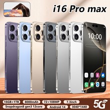 全新境手机i16 Pro Max 4G 16+1T 安卓15 7.3寸跨境智能手机