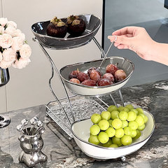 Light Luxury Ceramic Fruit Plate Set Steady Rise Yuanbao Dry Fruits Plate Home Tea Snacks Plate Moving Gift Snack Plate